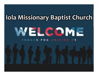 Iola Missionary Baptist Church  Pledge to the American Flag  I pledge allegiance to the flag  of