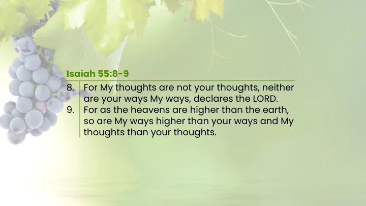 isaiah 55 8 9 8 for my thoughts are not your thoughts