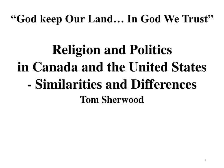 in canada and the united states