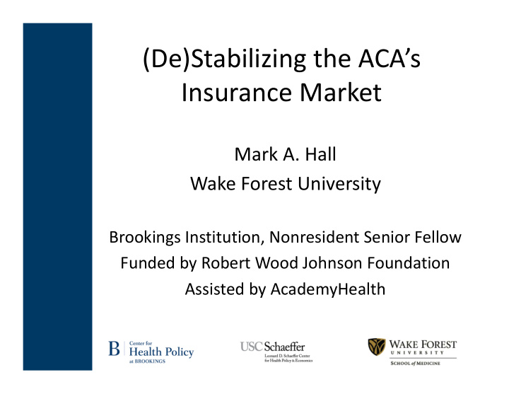 de stabilizing the aca s insurance market