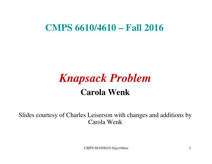 knapsack problem