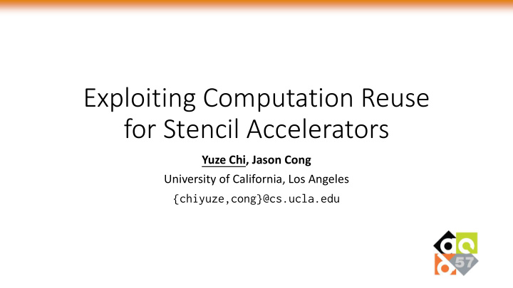 for stencil accelerators