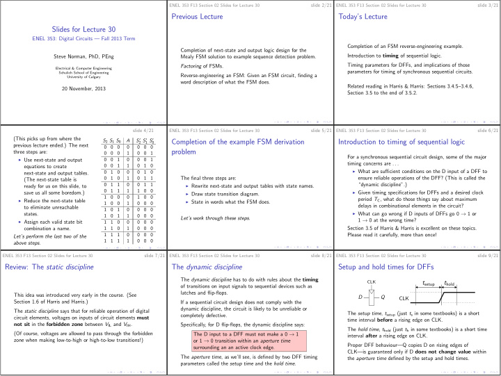 previous lecture today s lecture slides for lecture 30