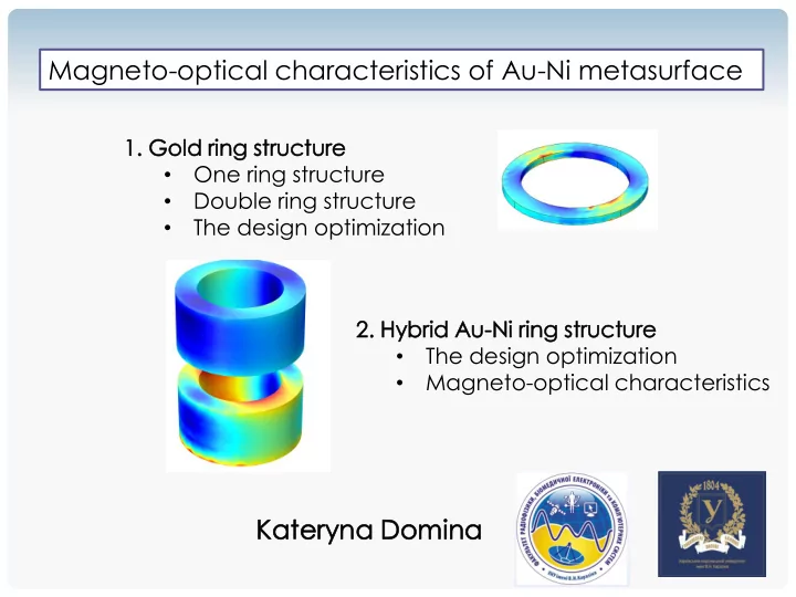 magneto optical characteristics of au ni metasurface