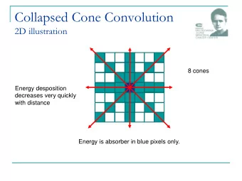 Collapsed Cone Convolution  2D illustration  8 cones  Energy desposition  decreases very quickly