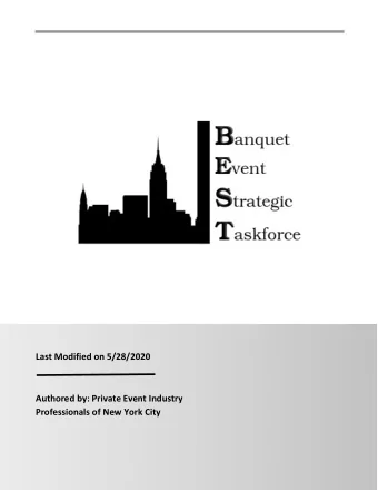 Last Modified on 5/28/2020  Authored by: Private Event Industry  Professionals of New York City  1