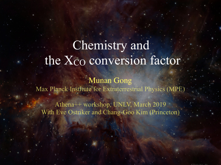 chemistry and the x co conversion factor