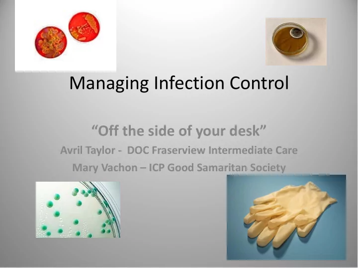 managing infection control
