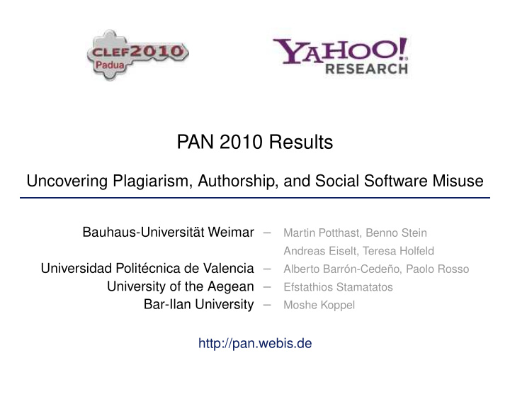 pan 2010 results