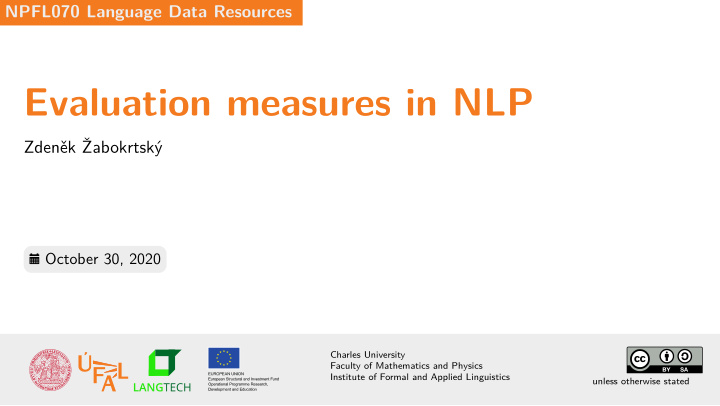 evaluation measures in nlp