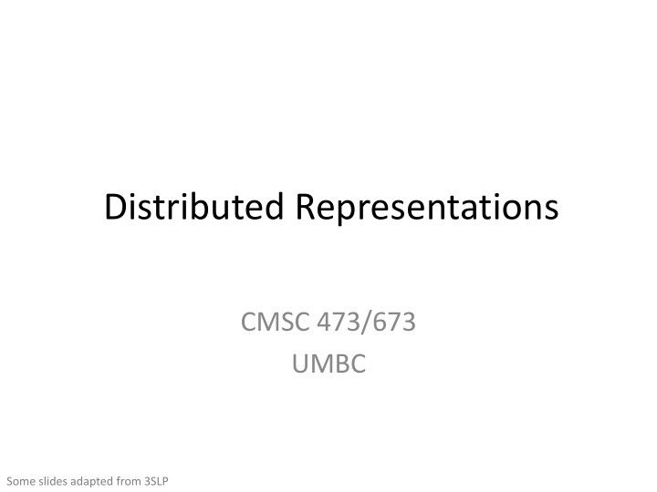 distributed representations