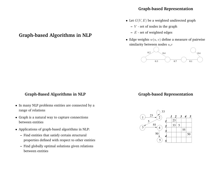 graph based algorithms in nlp