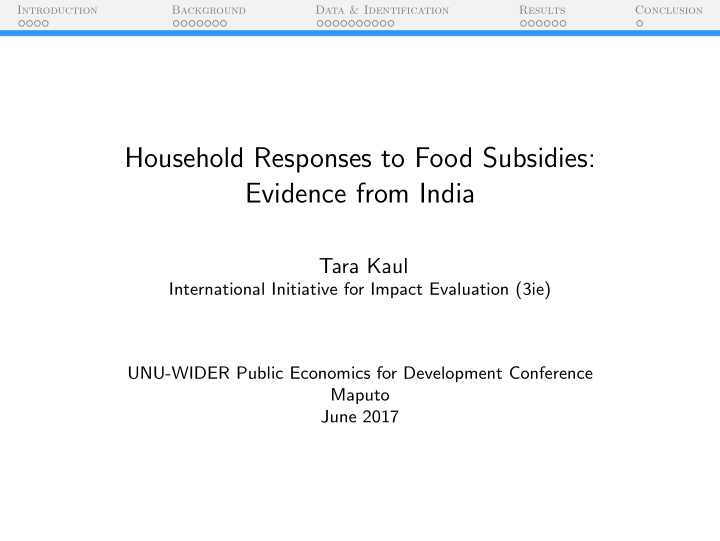 household responses to food subsidies evidence from india
