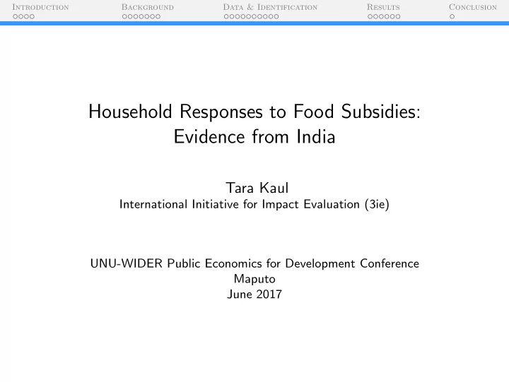 household responses to food subsidies evidence from india