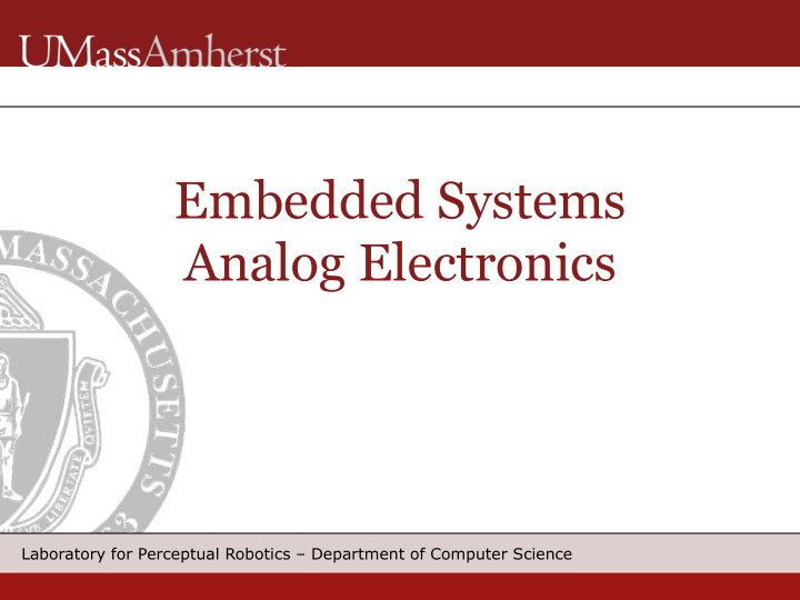 embedded systems analog electronics