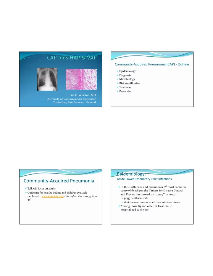community acquired pneumonia