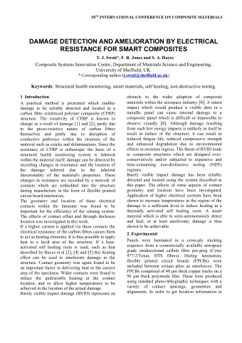 DAMAGE DETECTION AND AMELIORATION BY ELECTRICAL  RESISTANCE FOR SMART COMPOSITES  T. J. Swait*, F.