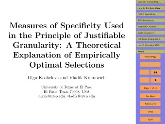 Measures of Specificity Used  Additional Natural . . .  in the Principle of Justifiable