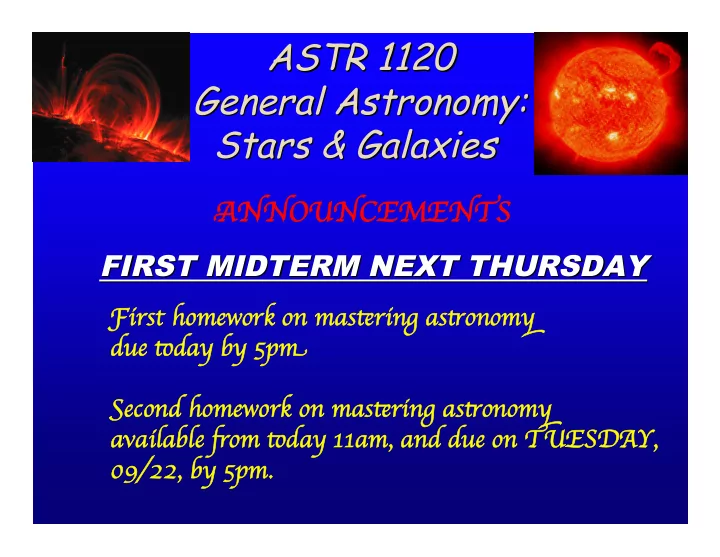 astr 1120 astr 1120 general astronomy general astronomy
