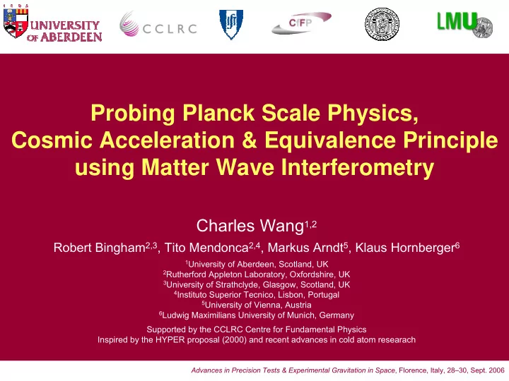 probing planck scale physics cosmic acceleration