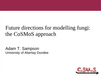 Future directions for modelling fungi:  the CoSMoS approach  Adam T. Sampson  University of Abertay