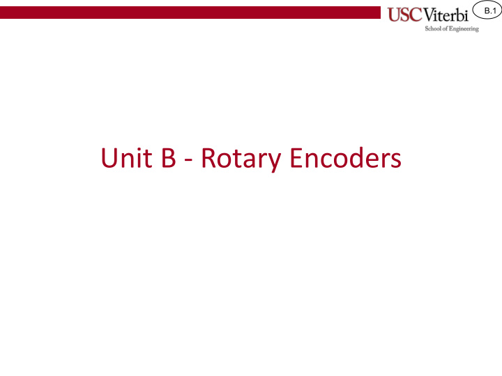 unit b rotary encoders