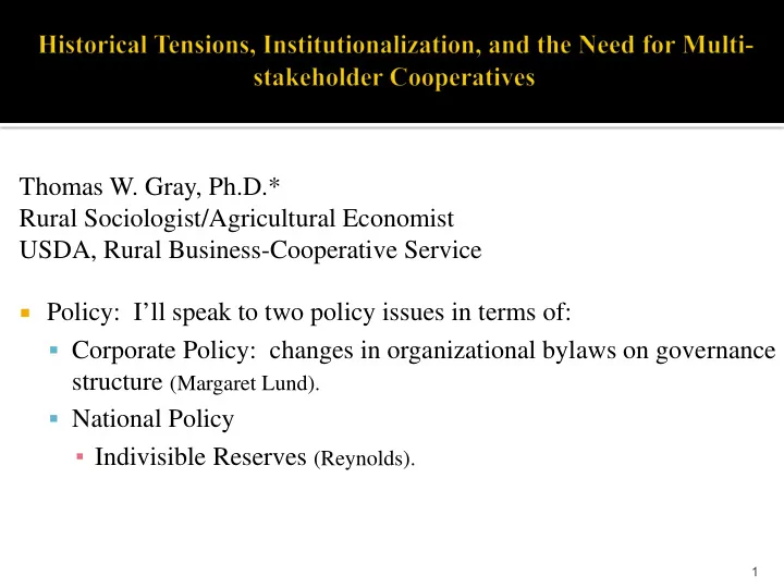 thomas w gray ph d rural sociologist agricultural