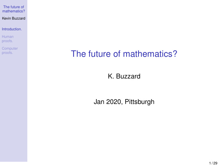 the future of mathematics