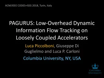 PAGURUS: Low-Overhead Dynamic  Information Flow Tracking on  Loosely Coupled Accelerators  Luca