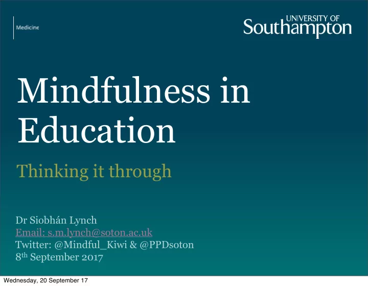 mindfulness in education