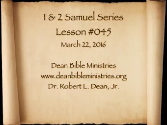1 &amp; 2 Samuel Series Lesson #045 March 22, 2016   Dean Bible Ministries
