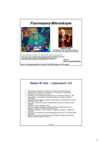 Fluoreszenz-Mikroskopie  Stefan W. Hell  MPI Biophys. Chemie, Gttingen, Germany  NP Chemie 2014
