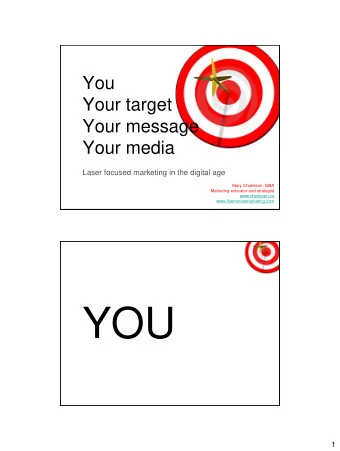 YOU  1  what do you do?  how are you different?  USP  (your unique selling  proposition)  2  what