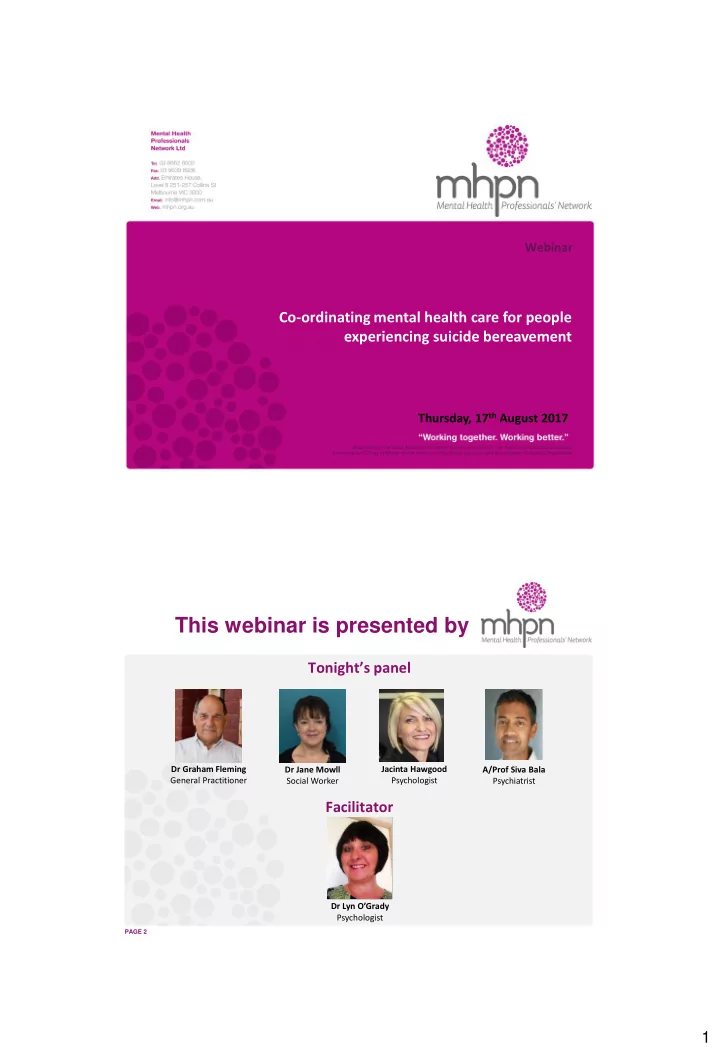 this webinar is presented by