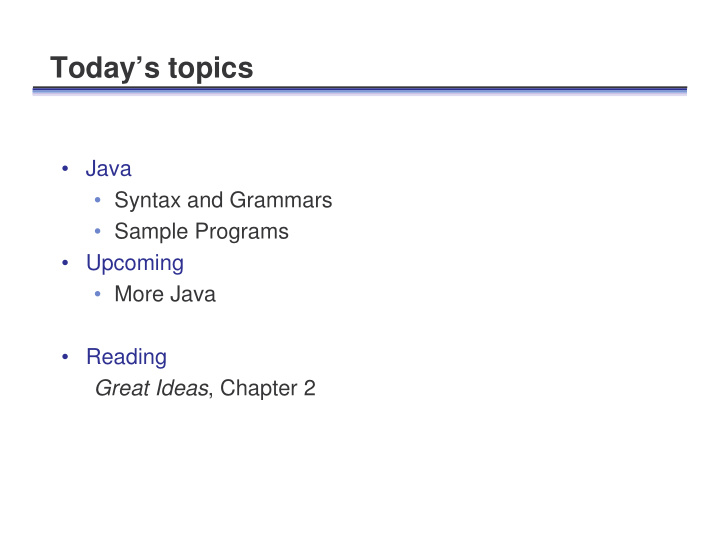 today s topics