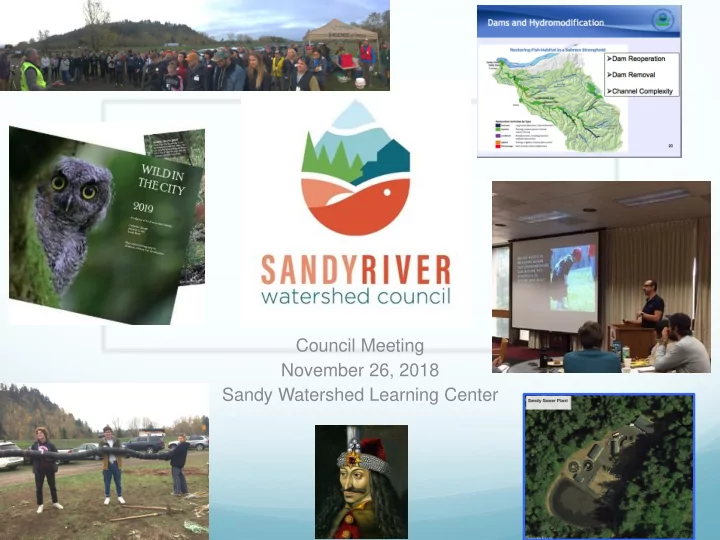 council meeting november 26 2018 sandy watershed learning