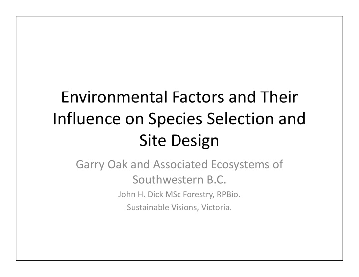 environmental factors and their environmental factors and