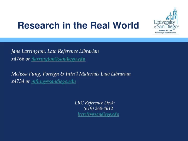 research in the real world