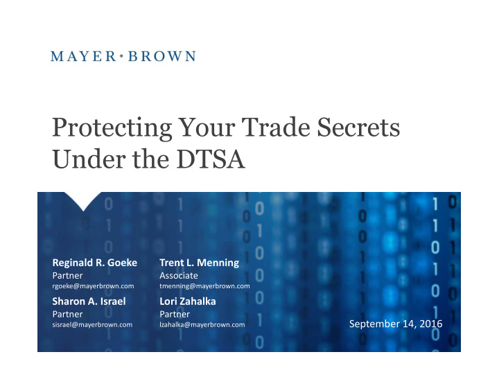 protecting your trade secrets under the dtsa