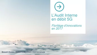 en dbit 5G Florilge dinnovations  en 2017 B ENOT H AREL , D IRECTEUR , IFACI C