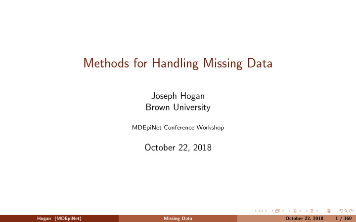 methods for handling missing data