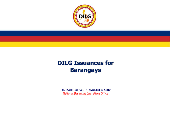 dilg issuances for barangays