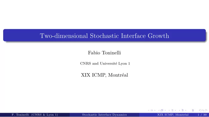 two dimensional stochastic interface growth