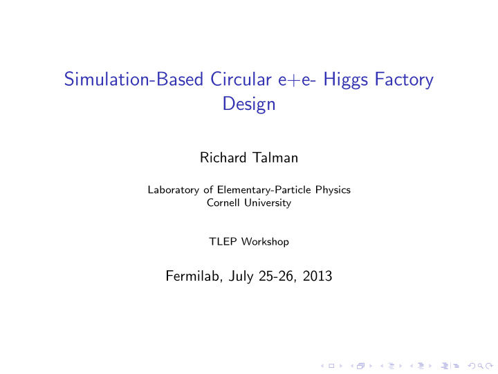 simulation based circular e e higgs factory design