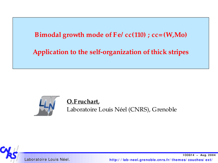 bimodal growth mode of fe cc 110 cc w mo application to