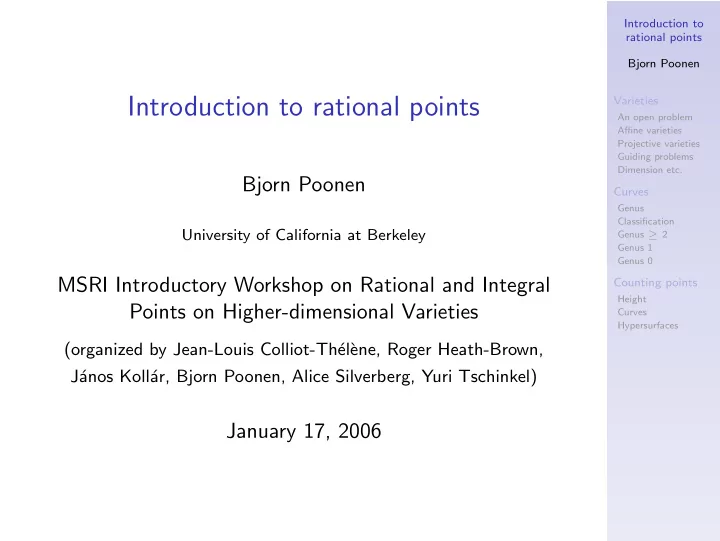 introduction to rational points