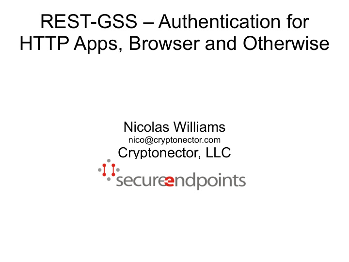 rest gss authentication for http apps browser and