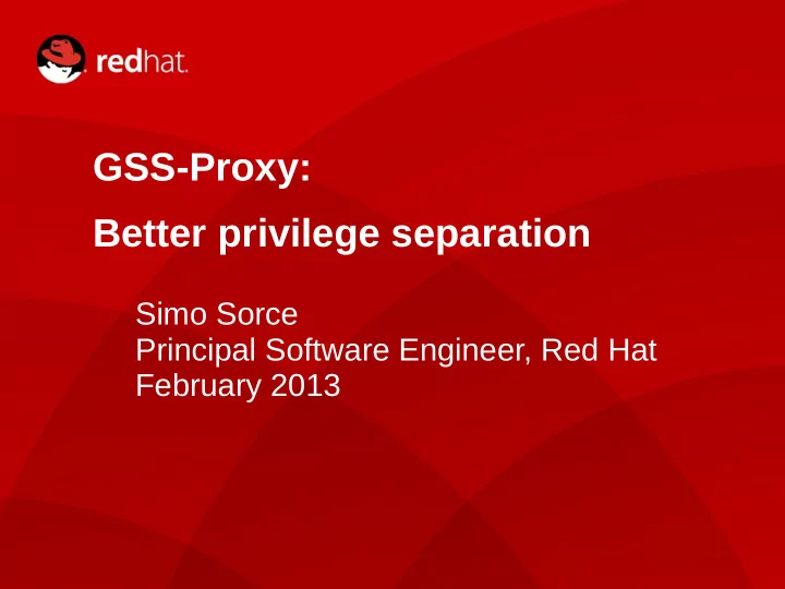 gss proxy better privilege separation