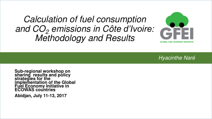 calculation of fuel consumption