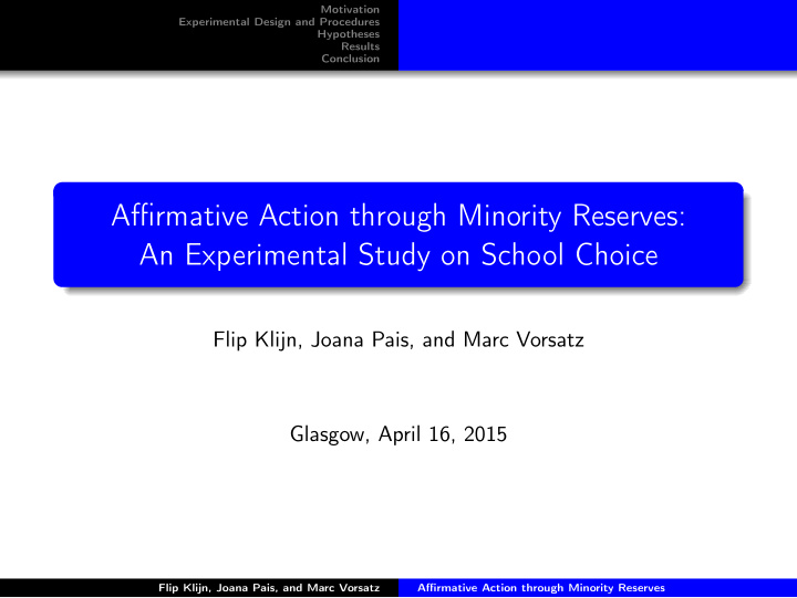 affirmative action through minority reserves an